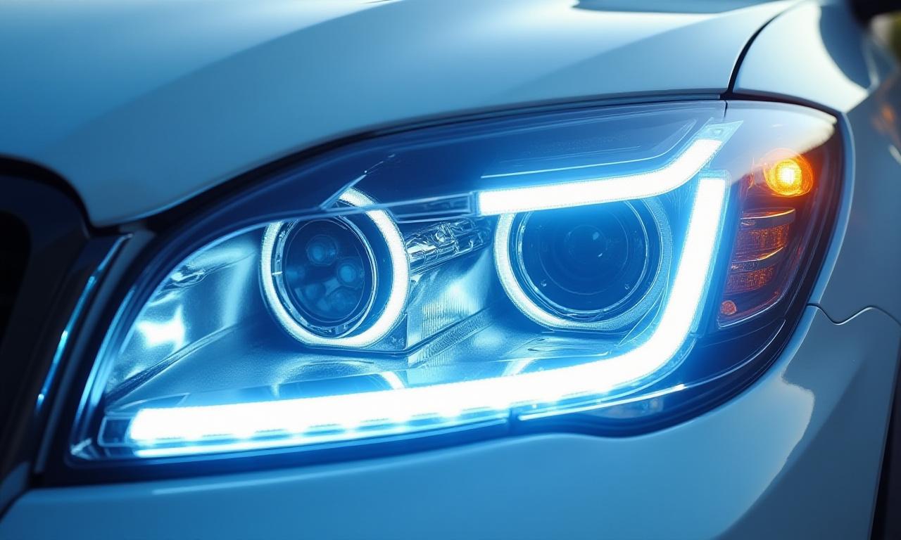 Faro anteriore perfettamente trasparente e brillante dopo il ripristino